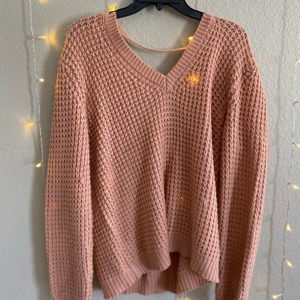 Pink Waffle Knit sweater